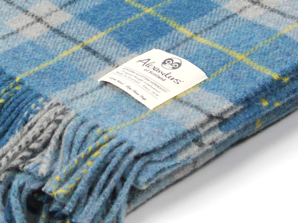 Traditional Weight Lambswool Blanket - City Plaid