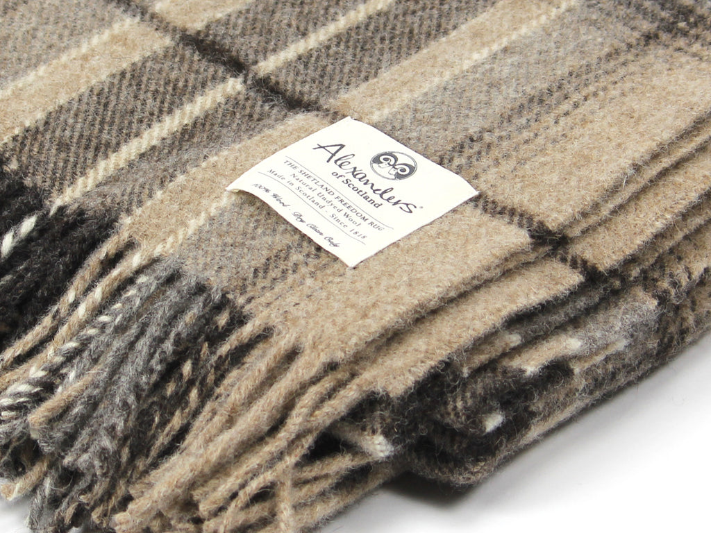 Traditional Shetland Blanket - Natural Undyed
