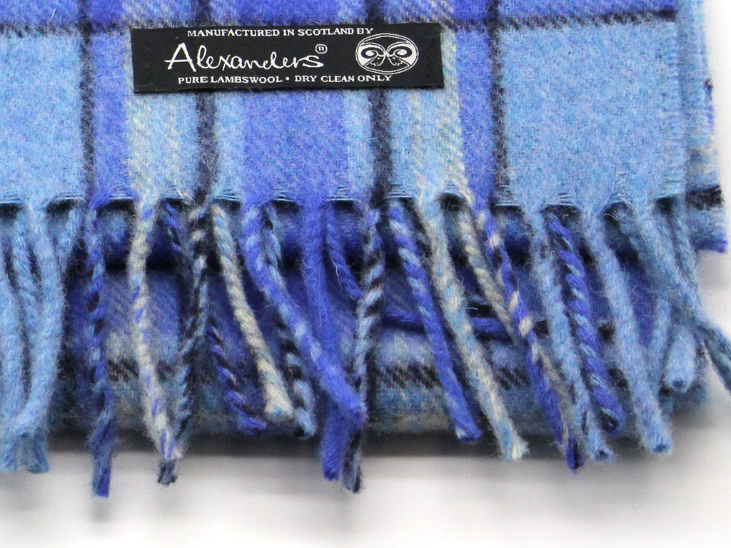 Ocean Plaid Lambswool Scarf